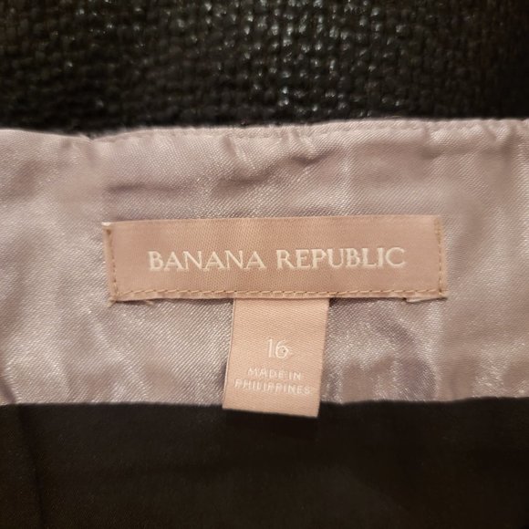 Banana Republic Coated Tweed Pencil Skirt Size 16 Black Textured Classy Occasion - Picture 4 of 5